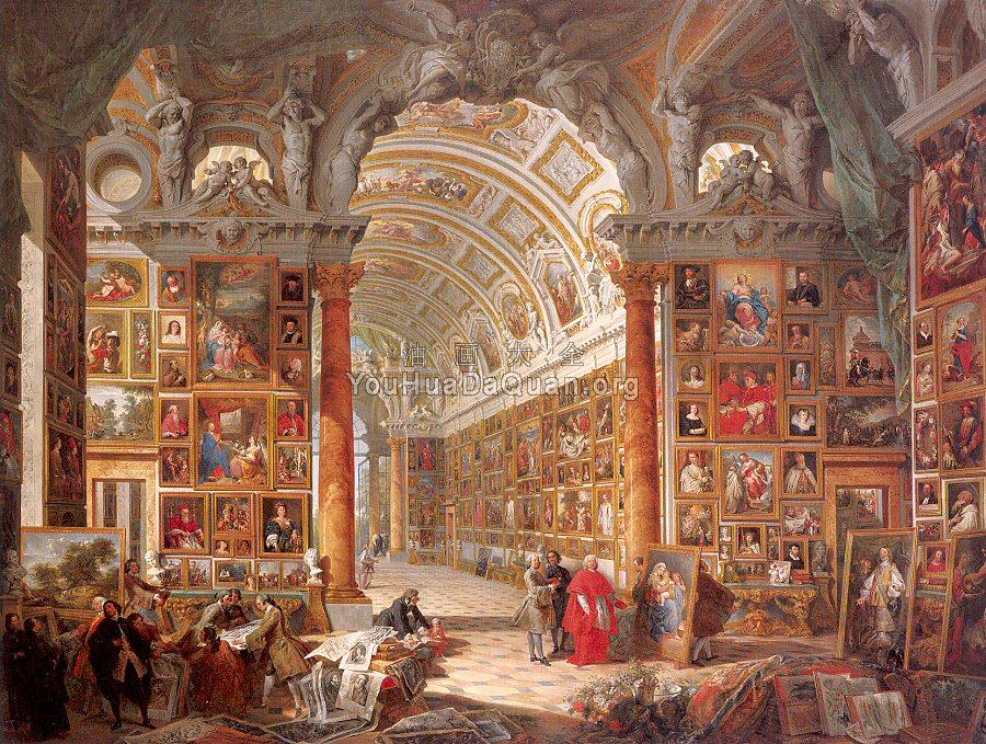 Interior of a Picture Gallery with the Collection of Cardinal Gonzaga - 乔万尼·保罗·帕尼尼